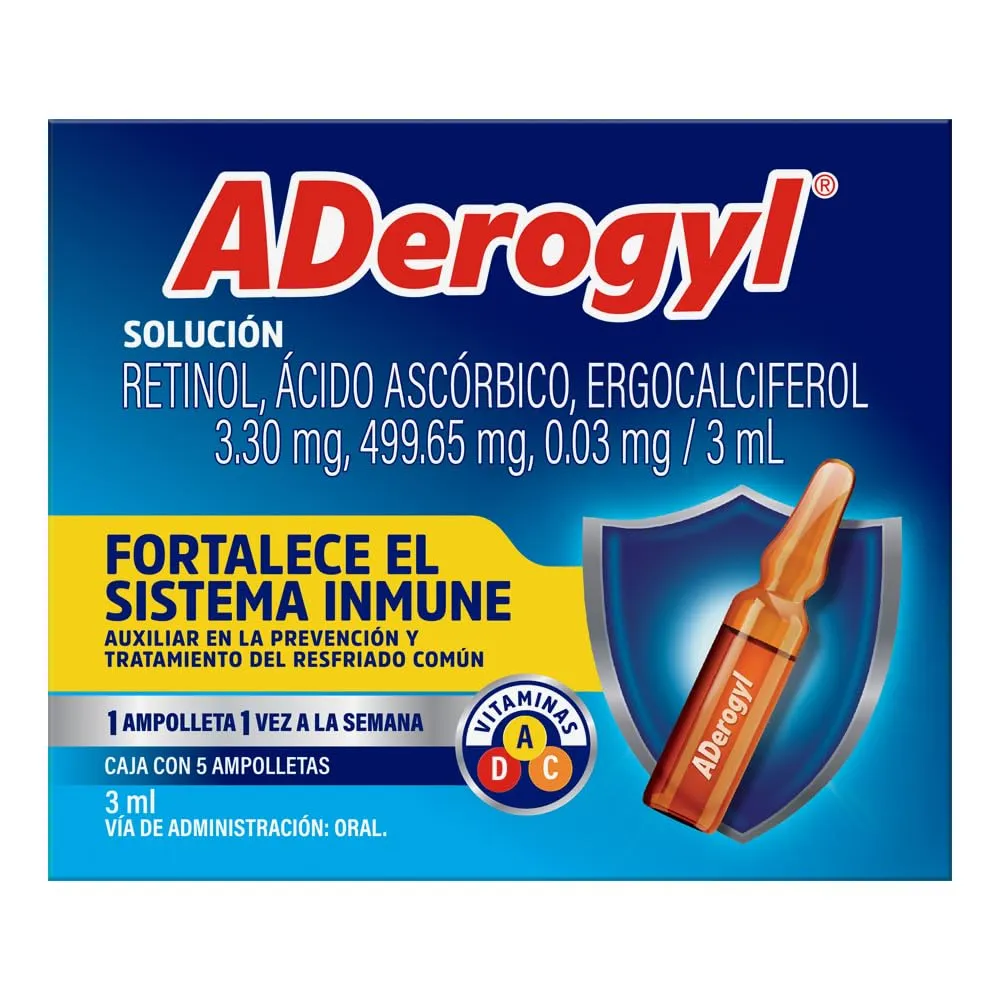 ADEROGYL VITAMINAS A, B C/1 AMPOLLETA ORAL