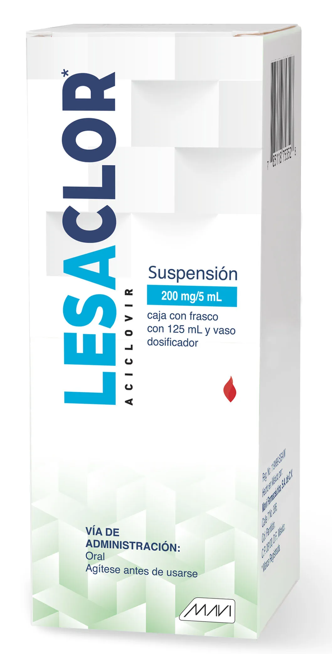 ACICLOVIR 200 MG/5 ML SUSPENSION - LESACLOR 125ML